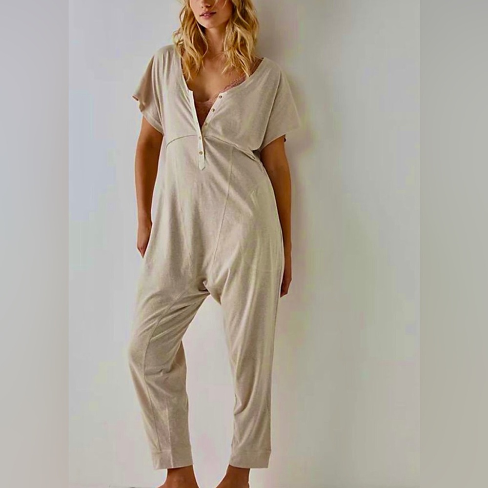 NWOT Free People Pillow Talk Henley Romper
